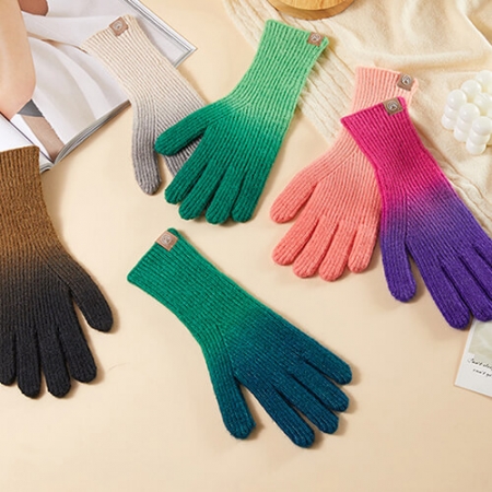 스마트터치 그라데이션 니트장갑 여성용 방한장갑 기모안감 털장갑 #3