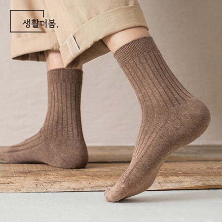 생활더봄 골지 남자 베이직 정장 캐주얼 중목양말 7켤레 #4