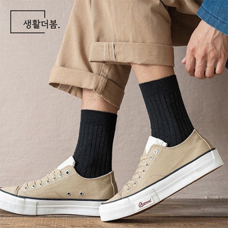 생활더봄 골지 남자 베이직 정장 캐주얼 중목양말 7켤레 #5