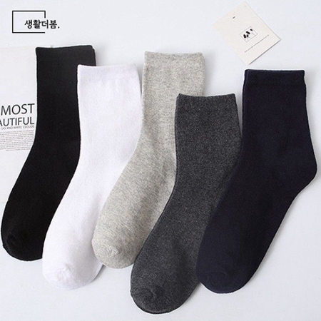 생활더봄 남성 베이직컬러 큰발 빅사이즈 중목양말 10족 세트 (275~300mm) #4