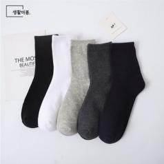 생활더봄 남성 베이직컬러 큰발 빅사이즈 중목양말 10족 세트 (275~300mm)