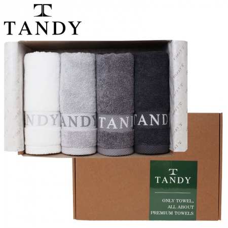 탠디 내추럴 탠디 자수타올 4매 세트, 40x80cm #2