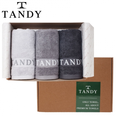 탠디 내추럴 탠디 자수타올 3매 세트, 40x80cm #2