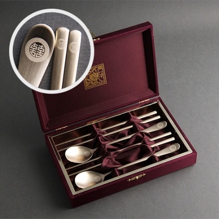 쌍희 골드 2인 수저 세트 국내생산 304스텐 #2