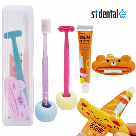 치약짜개 M케이스 엠보싱 칫솔치약 st 혀클리너 여행용세트 #2