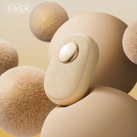 EIKER 플란넬 진동마사지 휴대용 충전식 USB 전기 손난로 보조배터리 6500mAh, KA-3113 #4