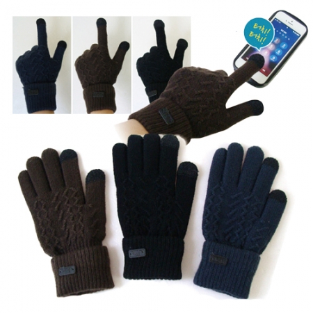 다올 공용 꽈배기 스마트폰 터치 니트 장갑 #2