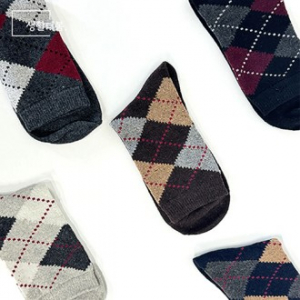 생활더봄 남자 아가일 겨울 베이직 정장 캐주얼 중목양말 10켤레