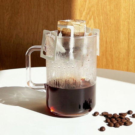 싱글 드립백 선물세트, 클래식 스퀘어머그 530ml + 카멜 드립백 클래식 #4