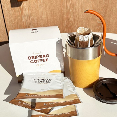 싱글 드립백 선물세트, 멜번우드 미니텀블러 400ml + 카멜 드립백세트 멜번 #4