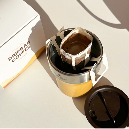 싱글 드립백 선물세트, 멜번우드 미니텀블러 400ml + 카멜 드립백세트 멜번 #5