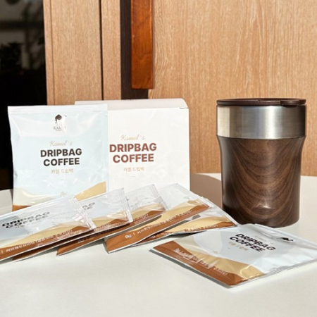 싱글 드립백 선물세트, 멜번우드 미니텀블러 400ml + 카멜 드립백세트 멜번 #3