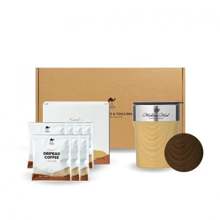싱글 드립백 선물세트, 멜번우드 미니텀블러 400ml + 카멜 드립백세트 멜번 #2
