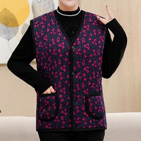 밀리어스 어르신 꽃무늬 누빔 조끼 할머니조끼 #7