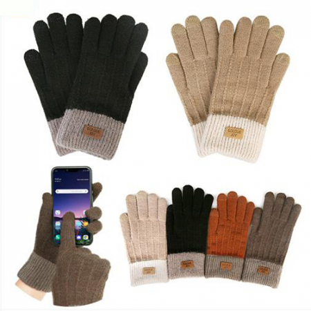 투톤 플루프 기모 니트 장갑 스마트 터치장갑 방한장갑 털장갑 #2