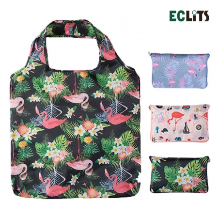 지퍼형 장바구니 플라밍고 세트 42*40cm #2