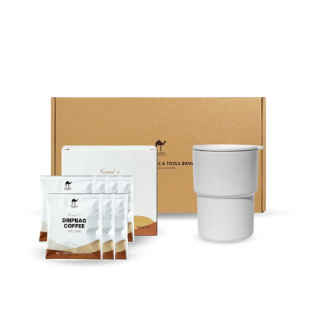 싱글 드립백 선물세트, 네코 텀블러 340ml + 카멜 드립백세트 네코 #2