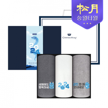 [송월타올] 2024 신년 청룡 자수타올 3P세트 #2