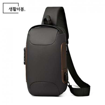 생활더봄 남자 크로스 메신저 슬링백 USB연결 도난방지 가방 #4