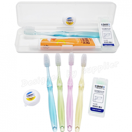 M케이스 치과용 크리스탈캡 페리오 st덴탈 치실 치간 칫솔치약 구강용품 여행용세트 #4