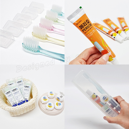 M케이스 치과용 크리스탈캡 페리오 st덴탈 치실 치간 칫솔치약 구강용품 여행용세트 #5