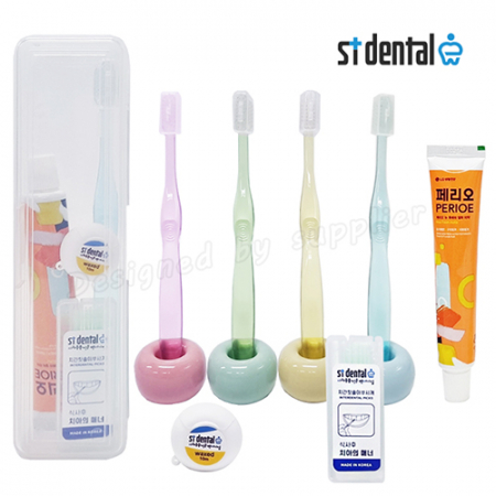 M케이스 치과용 크리스탈캡 페리오 st덴탈 치실 치간 칫솔치약 구강용품 여행용세트 #3
