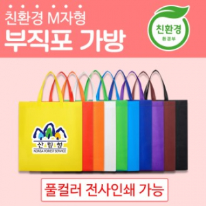 친환경 M자형 초음파 부직포가방, 시장가방, 쇼핑백(중 300x350x100mm)