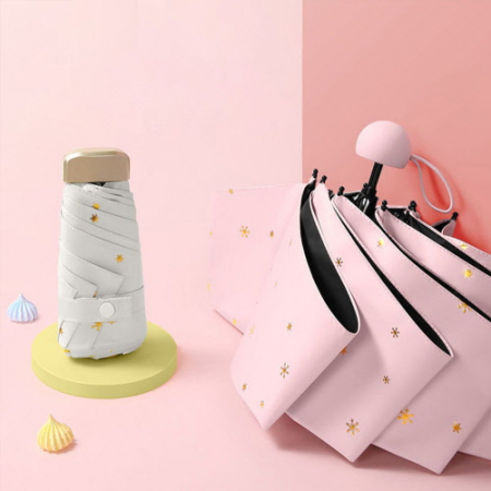 CH462 에코라이프 골드 스노우플라워 자외선방지 수동 5단우산 #2