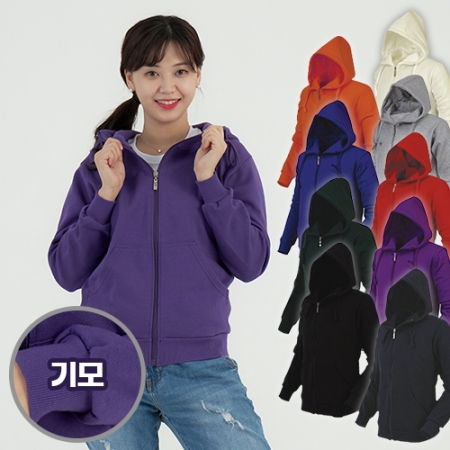 기모 소재 하이넥 후드 집업, 남자 여자 후드 집업 #2