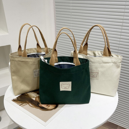 CH752 에코라이프 심플베어 휴대용 캔버스 에코백 #2