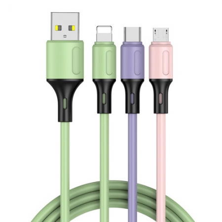 CH498 아트텍 소프트 실리콘 멀티 고속 USB 3in1 충전케이블 1m #2