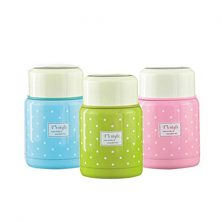 땡땡이 보온보냉 휴대용 죽통SET 350ml (파우치+죽통+스푼) #2