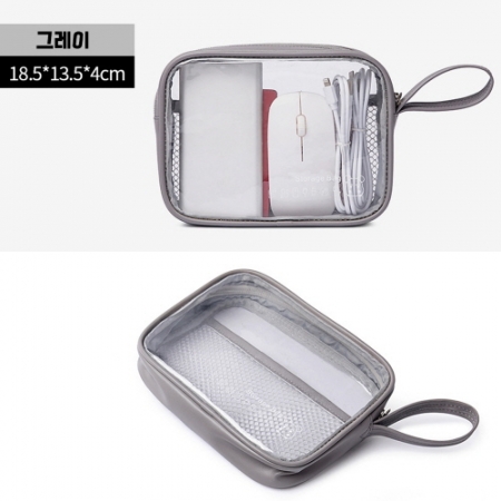 CH910 에코라이프 오리엔틱 PU 투명 대용량 다용도파우치 #2