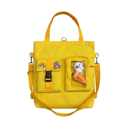 CH747 에코라이프 캔버스 투명포켓 학원용 백팩겸용 에코백 #2