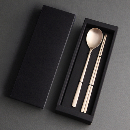 오복 장수 방짜유기 수저 1P 흑지케이스 #2