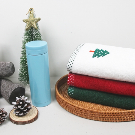 송월 스페셜 기프트세트(크리스마스 프렌즈 타올 130g 2p + 퓨어 마카롱 텀블러 300ml) #3