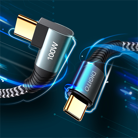디지토 CtoC 100W C타입 PD 고속충전 엘보우 90도 데이터전송 초고속 케이블 DT-ECTOC15M #3