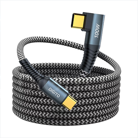 디지토 CtoC 100W C타입 PD 고속충전 엘보우 90도 데이터전송 초고속 케이블 DT-ECTOC15M #2