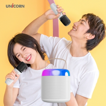 유니콘 블루투스 5.3 듀얼 노래방 마이크 음성 변조 모드 LED조명 스피커 DSP칩셋 보관파우치 KTV-500GM #3