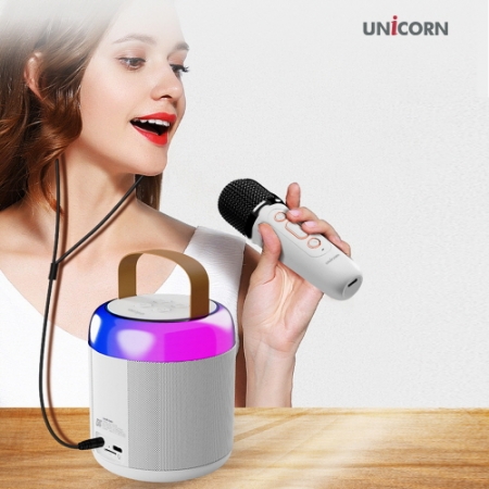유니콘 블루투스 5.3 듀얼 노래방 마이크 음성 변조 모드 LED조명 스피커 DSP칩셋 보관파우치 KTV-500GM #4