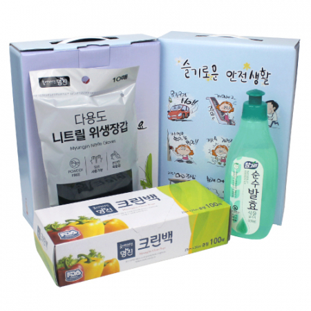 참그린곡물 주방세제 용기 300g+크린백 100매+니트릴 장갑 10매 #2