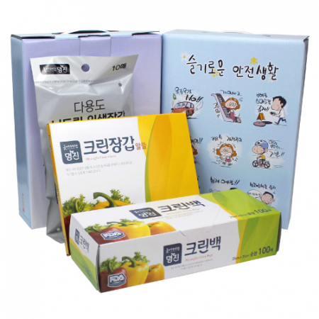 니트릴장갑 10매+크린장갑 50매+크린백 100매 3종세트 #2