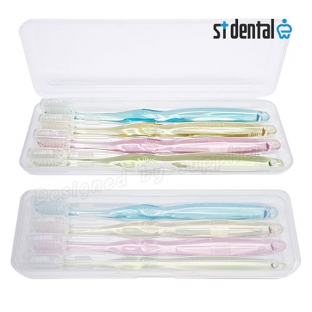 치과용 크리스탈캡 슬림모 칫솔 4p세트 여행용세트 구강용품 #3