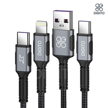 디지토 3in1 멀티 아이폰 8핀 C타입 고속 충전 케이블 DT-3IN115M #3