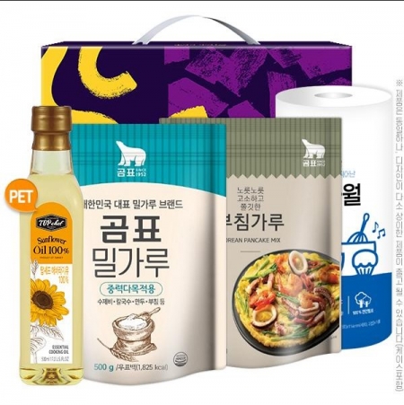 탑셰프 페트 해바라기유+곰표 밀가루+곰표 부침가루+키친타올 4종 (D) #2