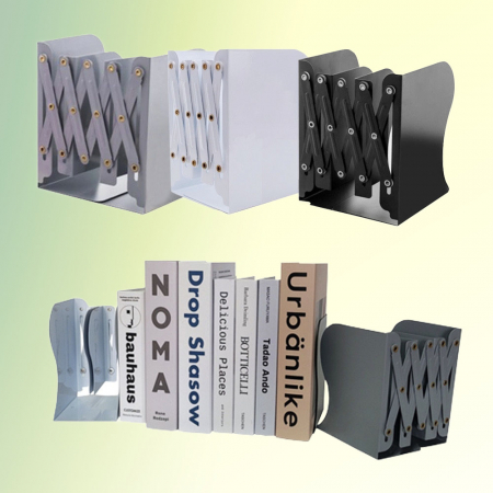 밀리어스 길이조절 철제 자바라 책꽂이 책정리 책상정리 북엔드 심플형 캐릭터형 일러스트형 #2