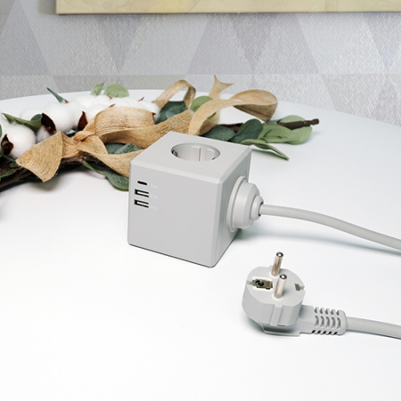 에코너 MT03 큐브 멀티탭 전선형 3m (3구/C타입/USB) #7