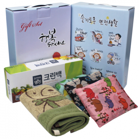 울리 주방 고리수건+대용량 시장가방 1매+위생백 100 세트 #2