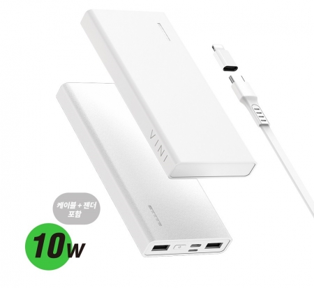 슬림 핏 10W 2대 동시충전 슬림피트 파워뱅크 10000mah 보조배터리 + 케이블, SPE-PA10CPQ #2