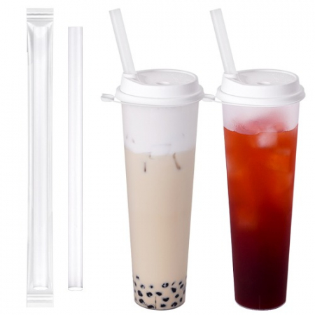 반투명 슬러시 일자 빨대 (비닐 개별 포장) #2